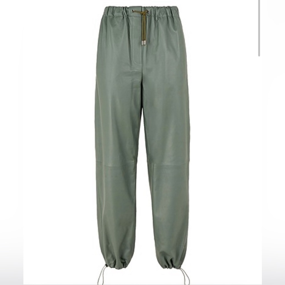 Leather Tapered Pull-on Pants